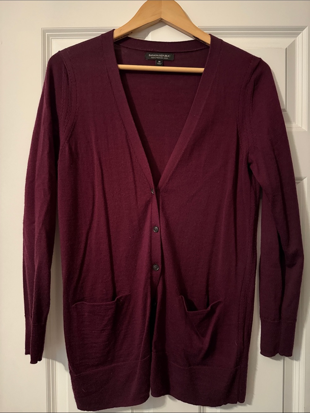 Banana Republic Women's Deep Burgundy Button-Front Cardigan